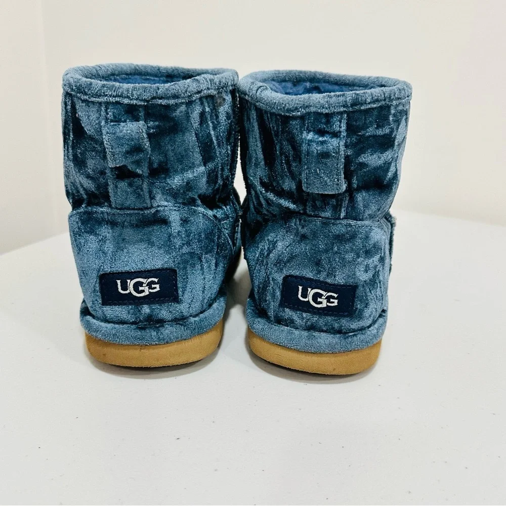 UGG Classic Mini II Velvet Boots Blue Wool Lining Women’s‎ Size 5